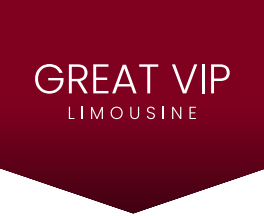 Great VIP Limousine company logo in white text on a burgundy background.
